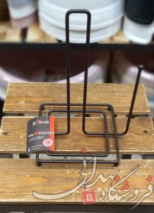 پایه دستمال رول فلزی مشکی فلاور